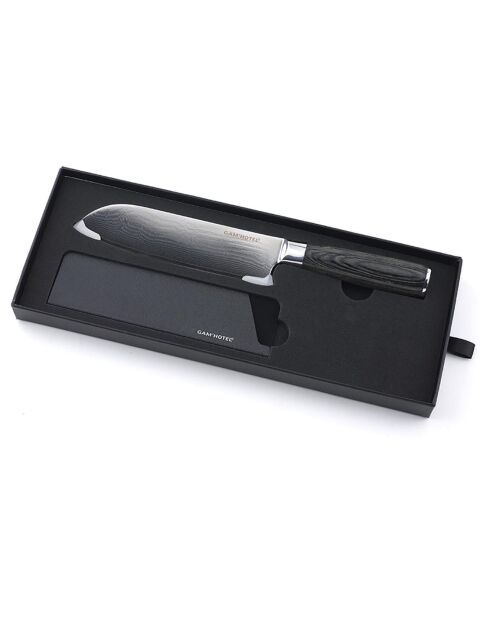 Couteau santoku Damarus noir - 29.5 cm