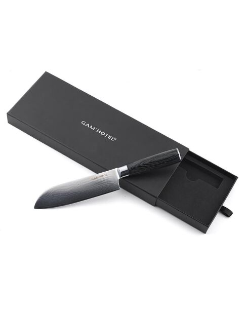 Couteau santoku Damarus noir - 29.5 cm