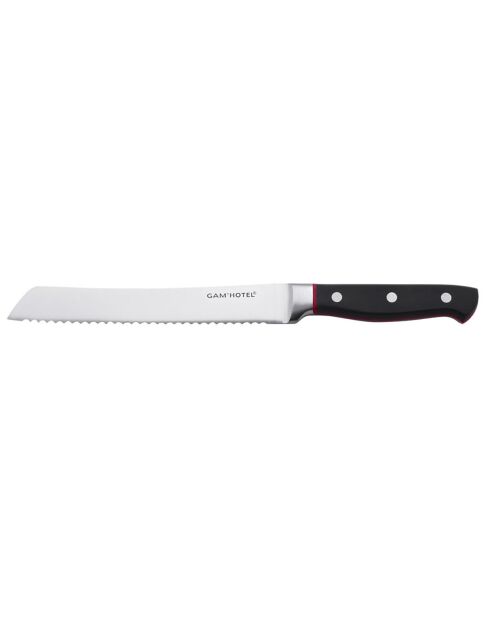 Couteau à pain Hiro noir/rouge  - 33.5 cm