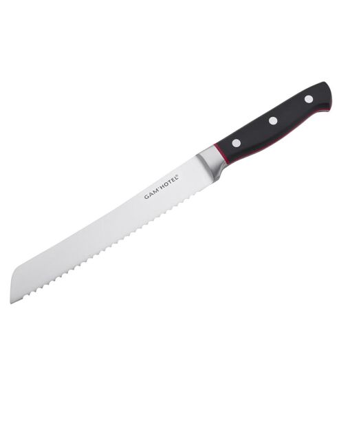 Couteau à pain Hiro noir/rouge  - 33.5 cm