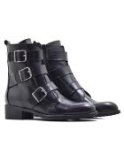 Boots en Cuir Georgina noires - Talon 3.5 cm