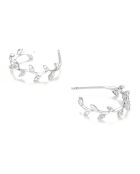 Boucles d'oreilles Créoles Branche Diamants 0.14 ct or blanc