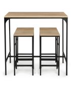 Ensemble Memphis Table Bar + 4 Tabourets bois/noir