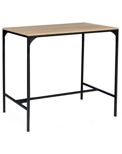 Ensemble Memphis Table Bar + 4 Tabourets bois/noir