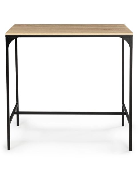 Ensemble Memphis Table Bar + 4 Tabourets bois/noir