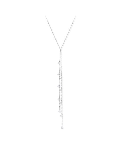 Sautoir Perlé en Argent rhodié & Zircone