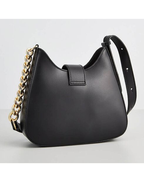 Sac bandoulière en Cuir Hely noir - 24x22x6.5 cm