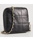 Zwarte Naya leren schoudertas - 18x18x5 cm