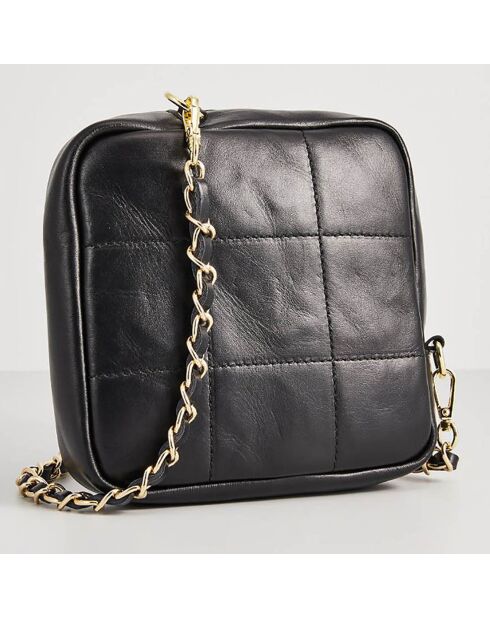 Schwarze Schultertasche Naya aus Leder - 18x18x5 cm