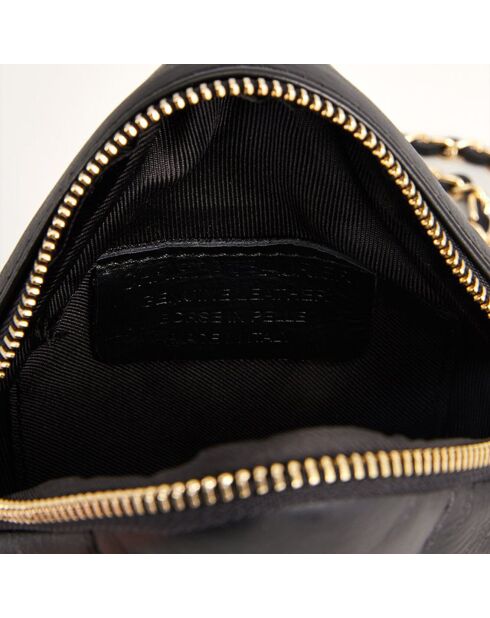 Schwarze Schultertasche Naya aus Leder - 18x18x5 cm