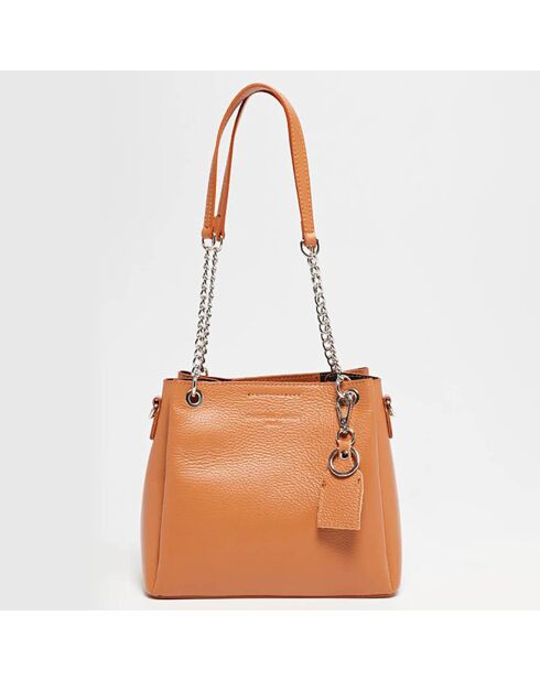 Rachel Schultertasche aus kamelfarbenem Leder - 24,5x20x10 cm