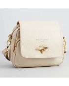 Sac bandoulière en Cuir Beeza beige - 22x18x7 cm