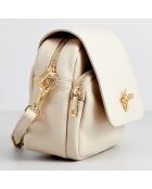 Sac bandoulière en Cuir Beeza beige - 22x18x7 cm
