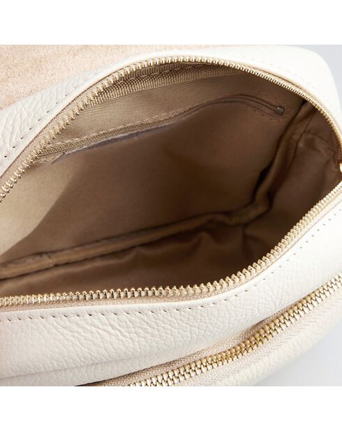 Sac bandoulière en Cuir Beeza beige - 22x18x7 cm