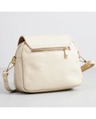Sac bandoulière en Cuir Beeza beige - 22x18x7 cm