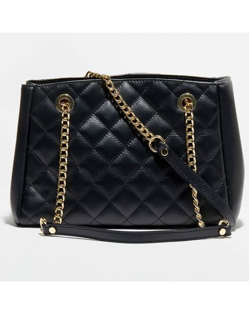 Bolso de hombro Pauline de piel negra - 28x19,5x12 cm