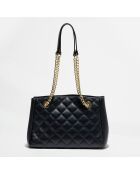 Bolso de hombro Pauline de piel negra - 28x19,5x12 cm