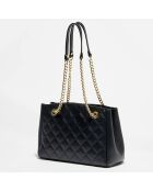 Bolso de hombro Pauline de piel negra - 28x19,5x12 cm