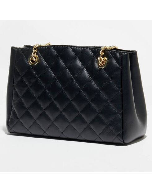 Bolso de hombro Pauline de piel negra - 28x19,5x12 cm
