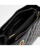 Bolso de hombro Pauline de piel negra - 28x19,5x12 cm