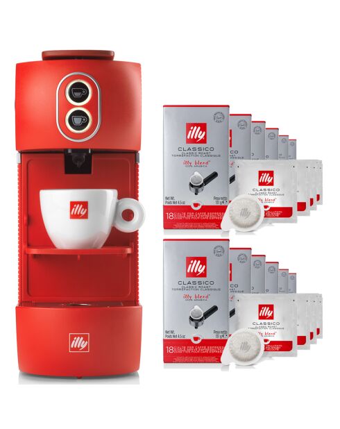 Machine illy ESE rouge + 12x18 dosettes E.S.E Torréfaction Classique