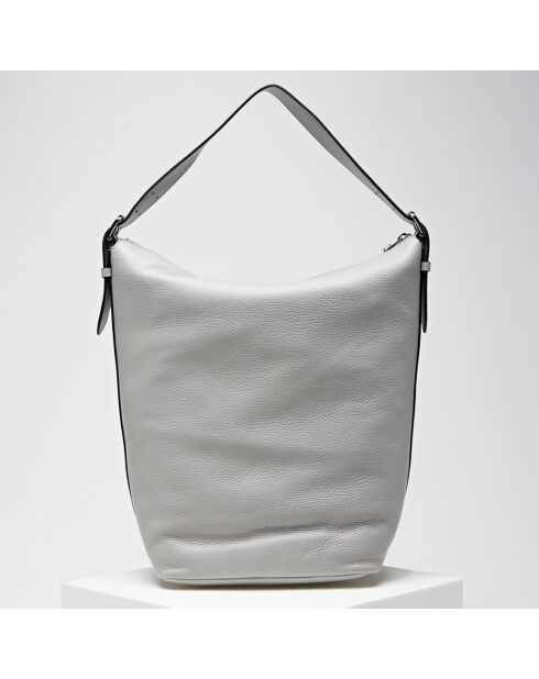 Sac épaule en Cuir Twiga gris clair 23x36x18.5 cm