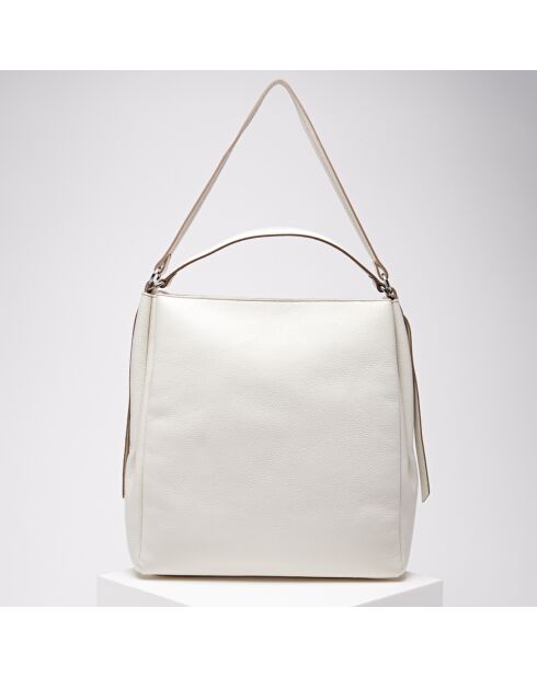 Sac épaule en Cuir Minerva blanc 32x34x16 cm