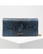 Sac bandoulière en Cuir python Chrissie bleu foncé 25x12x4 cm