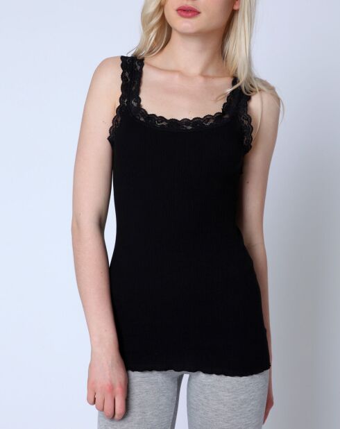 Top en Coton dentelle noir