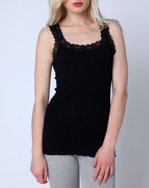 Top en Coton dentelle noir