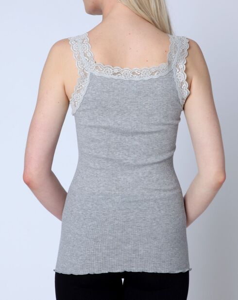 Top en Coton dentelle gris