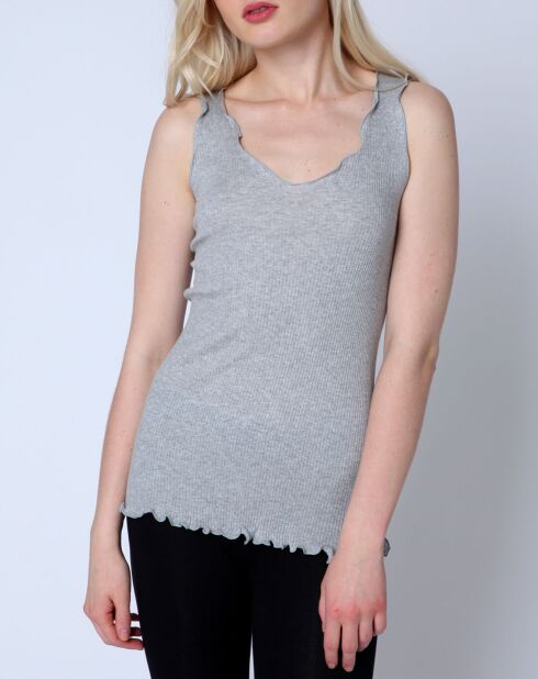 Top en Coton larges bretelles gris