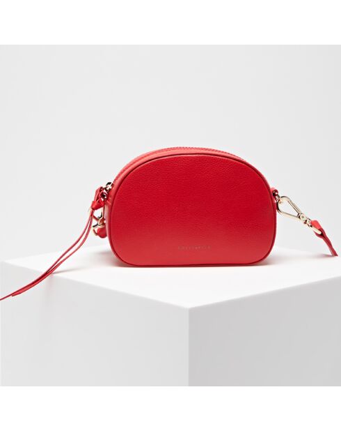 Petit sac bandoulière en Cuir Mini Bag rouge 19x12x6 cm