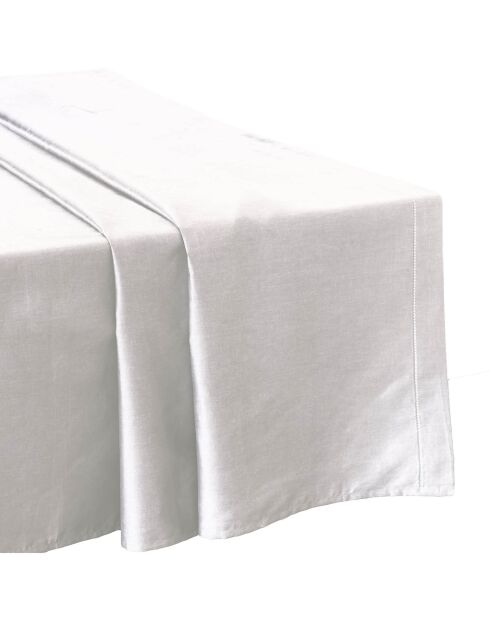 Drap plat 100% Satin de Coton blanc