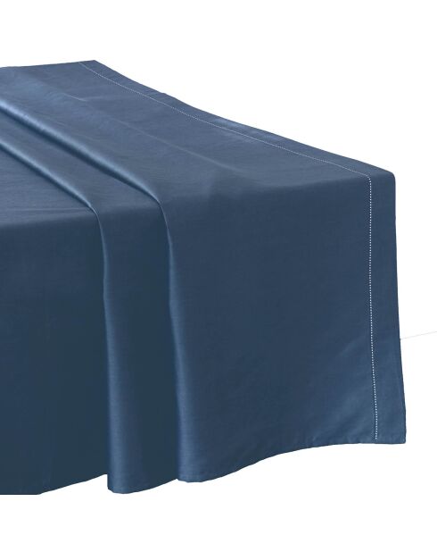 Drap plat 100% Satin de Coton lagon