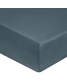 Drap housse 100% Satin de Coton bonnet 40 cm lagon