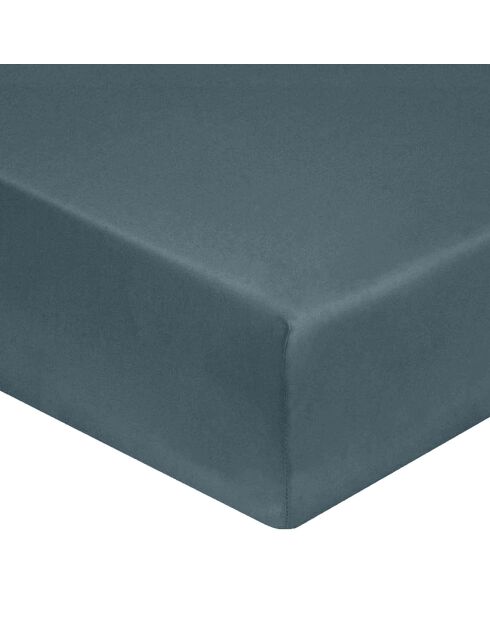Drap housse 100% Satin de Coton bonnet 40 cm lagon