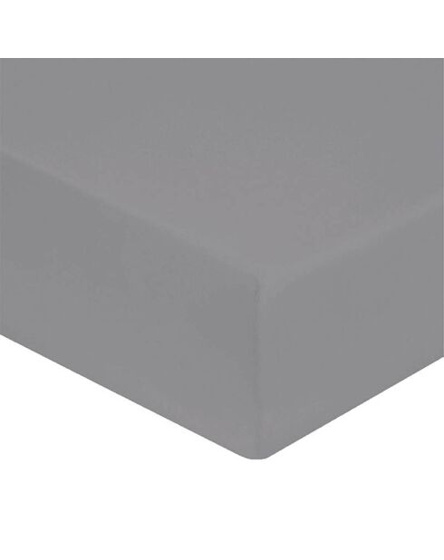 Drap housse 100% Satin de Coton bonnet 40 cm gris perle