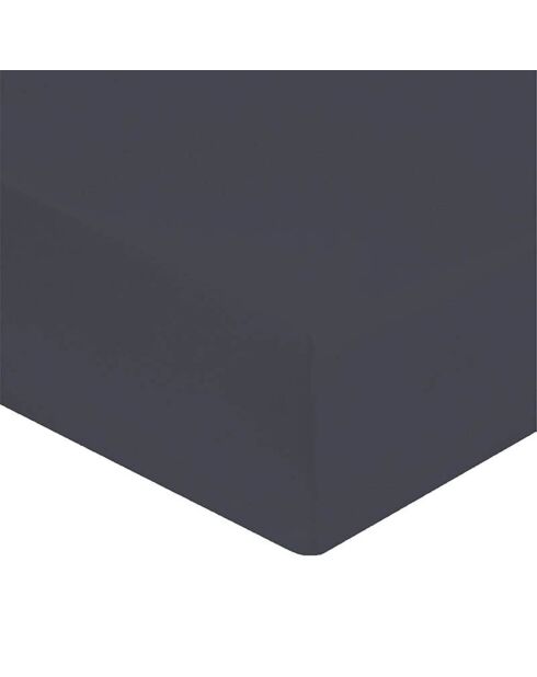 Drap housse 100% Satin de Coton bonnet 40 cm gris anthracite