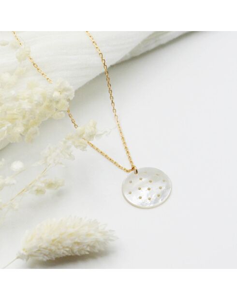 Collier Constellation en Laiton doré & Nacre