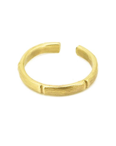Bague ajustable Mini Bambou en Laiton doré