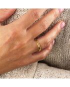 Bague ajustable Mini Bambou en Laiton doré