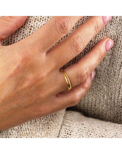 Bague ajustable Mini Bambou en Laiton doré