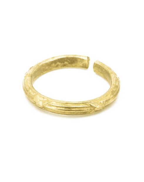 Bague ajustable Mini Croisillon en Laiton doré