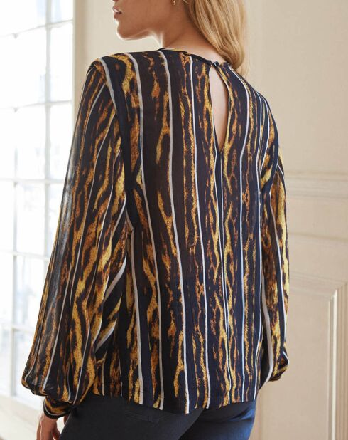Blouse Bisous noir/marron