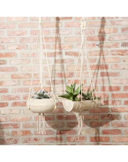 Cache-pot suspendue Finn beige - D.22xH.7cm