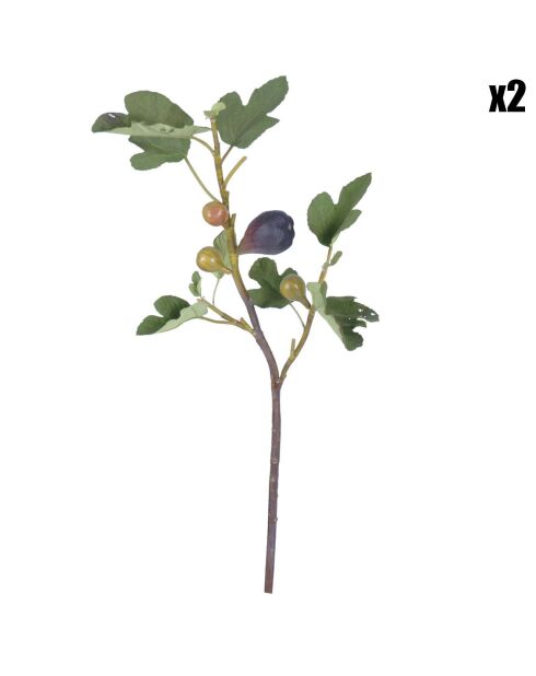 2 Branches artificielles Fig bordeaux - 74 cm