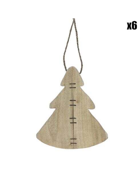 6 Tyr beige Weihnachtsanhänger - 12x2x15 cm
