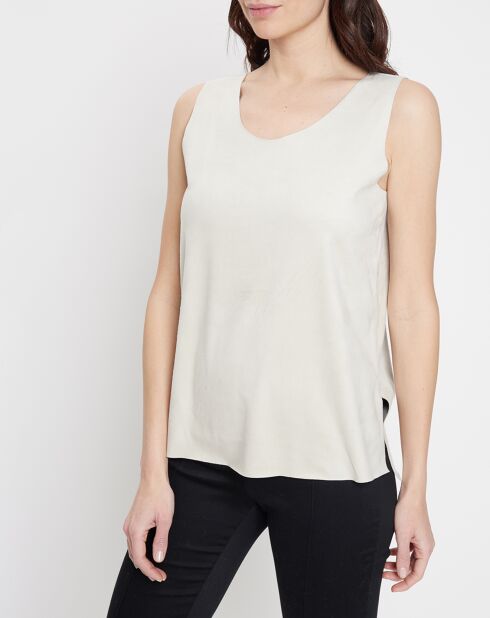 Top Velours beige clair