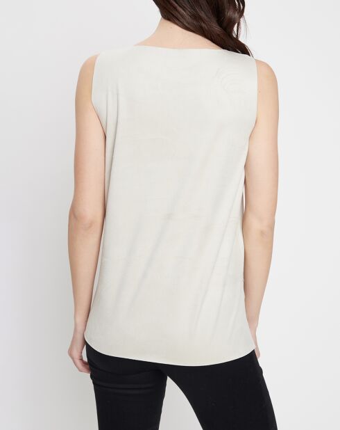 Top Velours beige clair